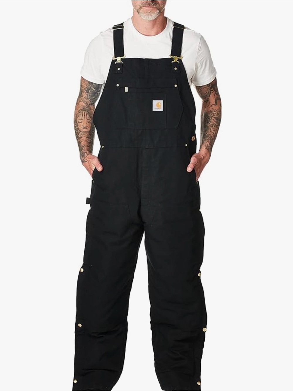 Carhartt Black Loose Fit Bib Overalls 48x30